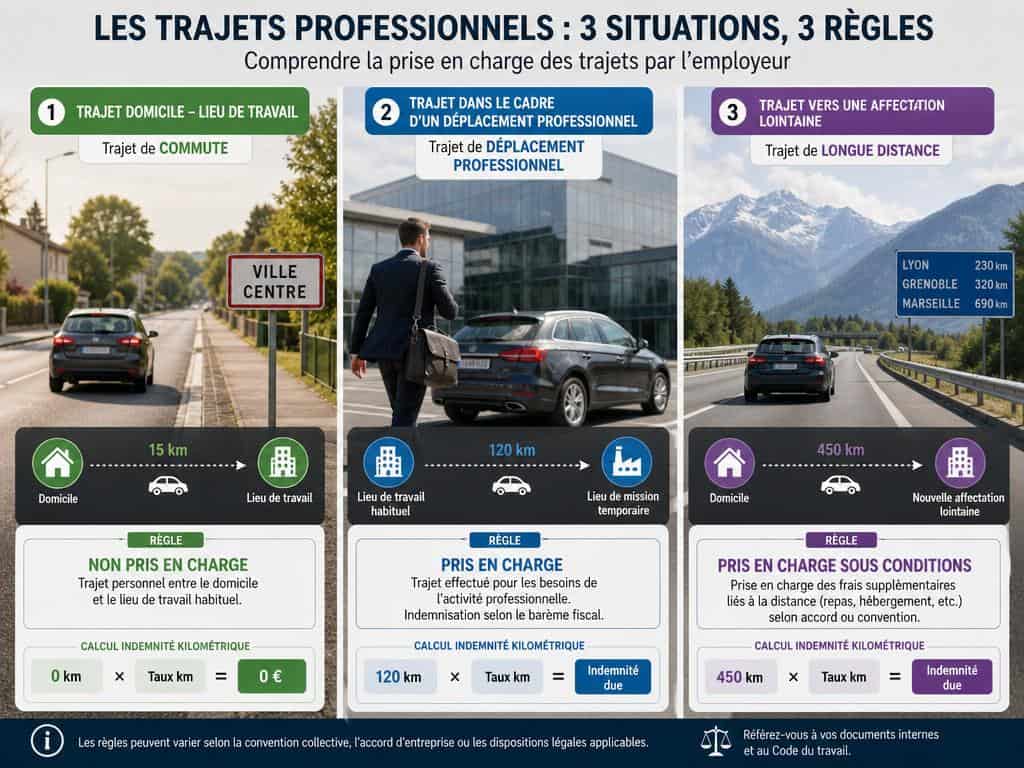 un trajet pour le patron et un pour l'ouvrier paysagiste